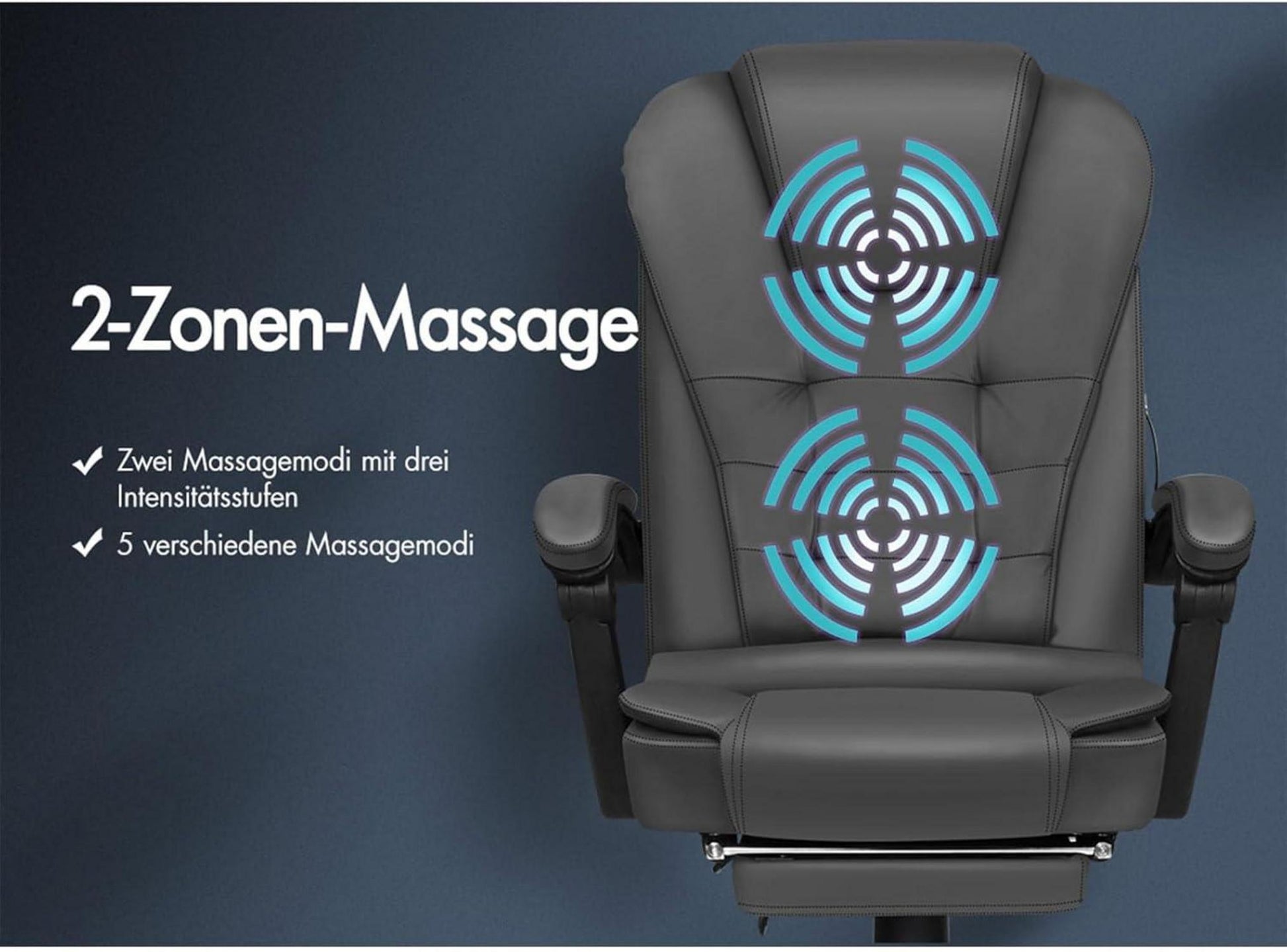 Bürostuhl Hochlehner ALFORDSON - ergonomisch, verstellbar, drehbar, Felsgrau