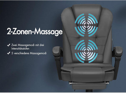 Bürostuhl Hochlehner ALFORDSON - ergonomisch, verstellbar, drehbar, Felsgrau
