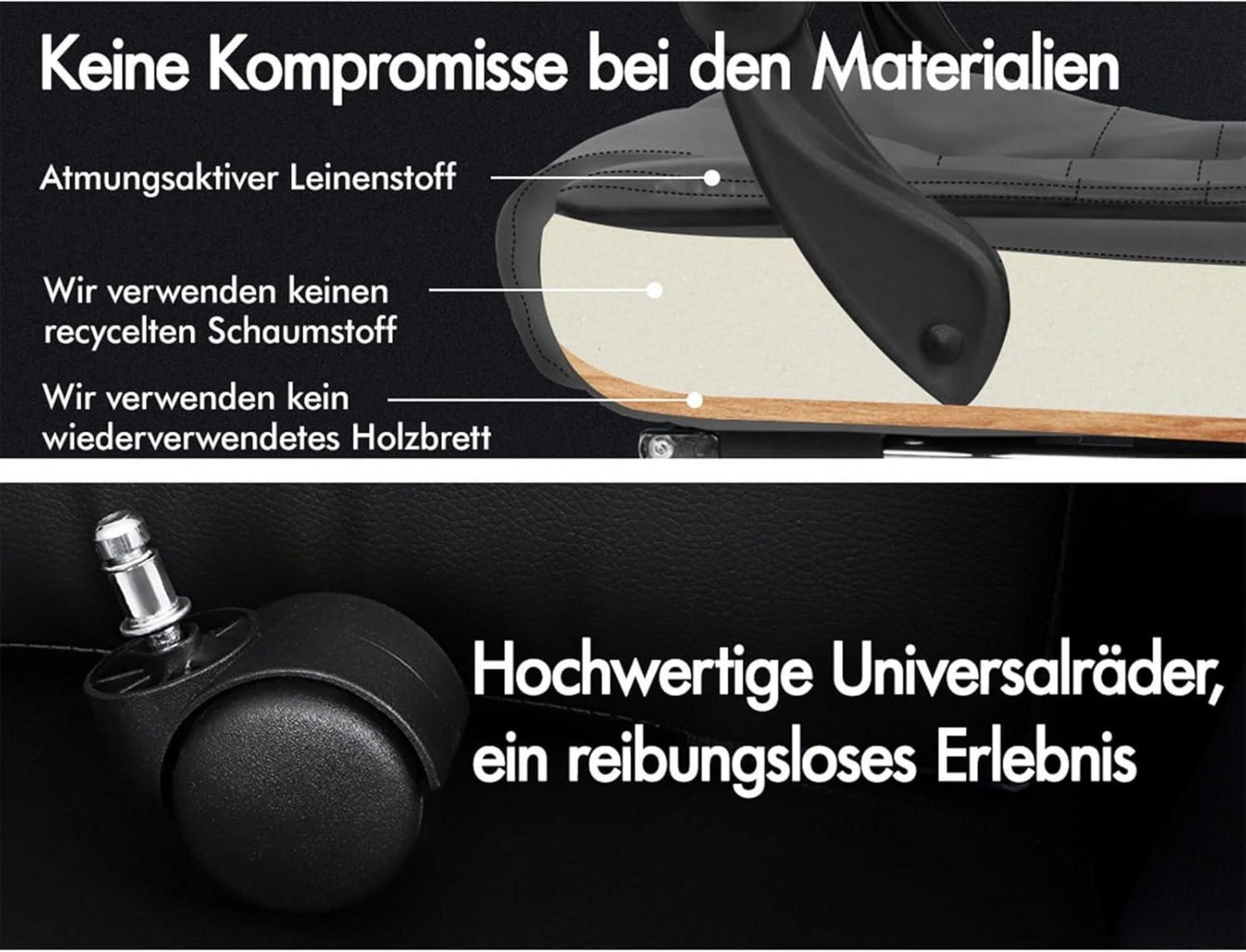 Bürostuhl Gaming Stuhl Leder ergonomisch höhenverstellbar Rollsessel