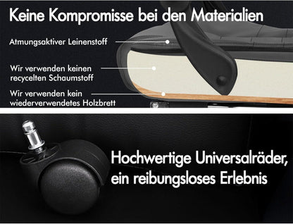 Bürostuhl Gaming Stuhl Leder ergonomisch höhenverstellbar Rollsessel