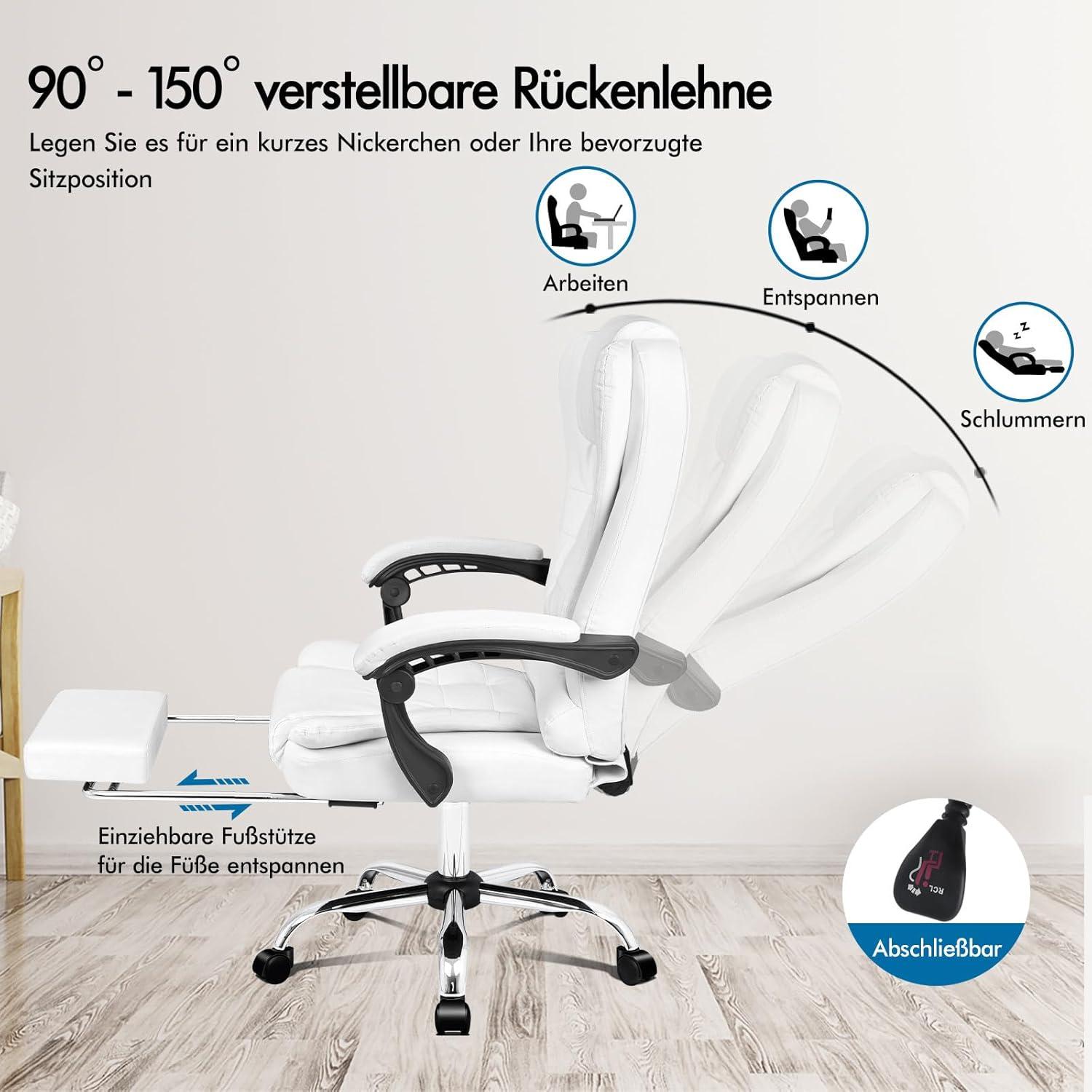 Ergonomischer Bürostuhl Massagefunktion Sitzpolsterung Lendenwirbelstütze