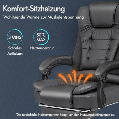 Bürostuhl mit Massagefunktion und ergonomischem Design, Felsgrau