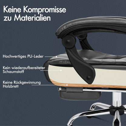 Bürostuhl Massagefunktion ergonomisches Design große Sitzpolsterung Felsgrau