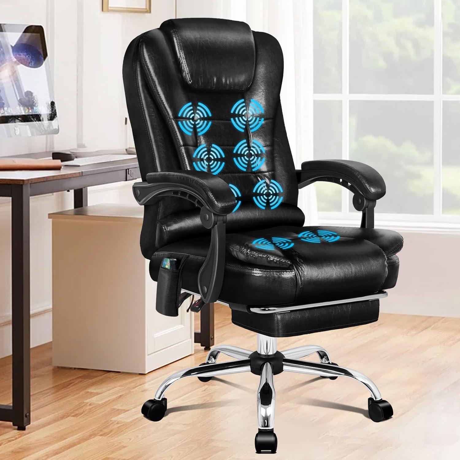 Ergonomischer Bürostuhl mit Massagefunktion und Lendenwirbelstütze