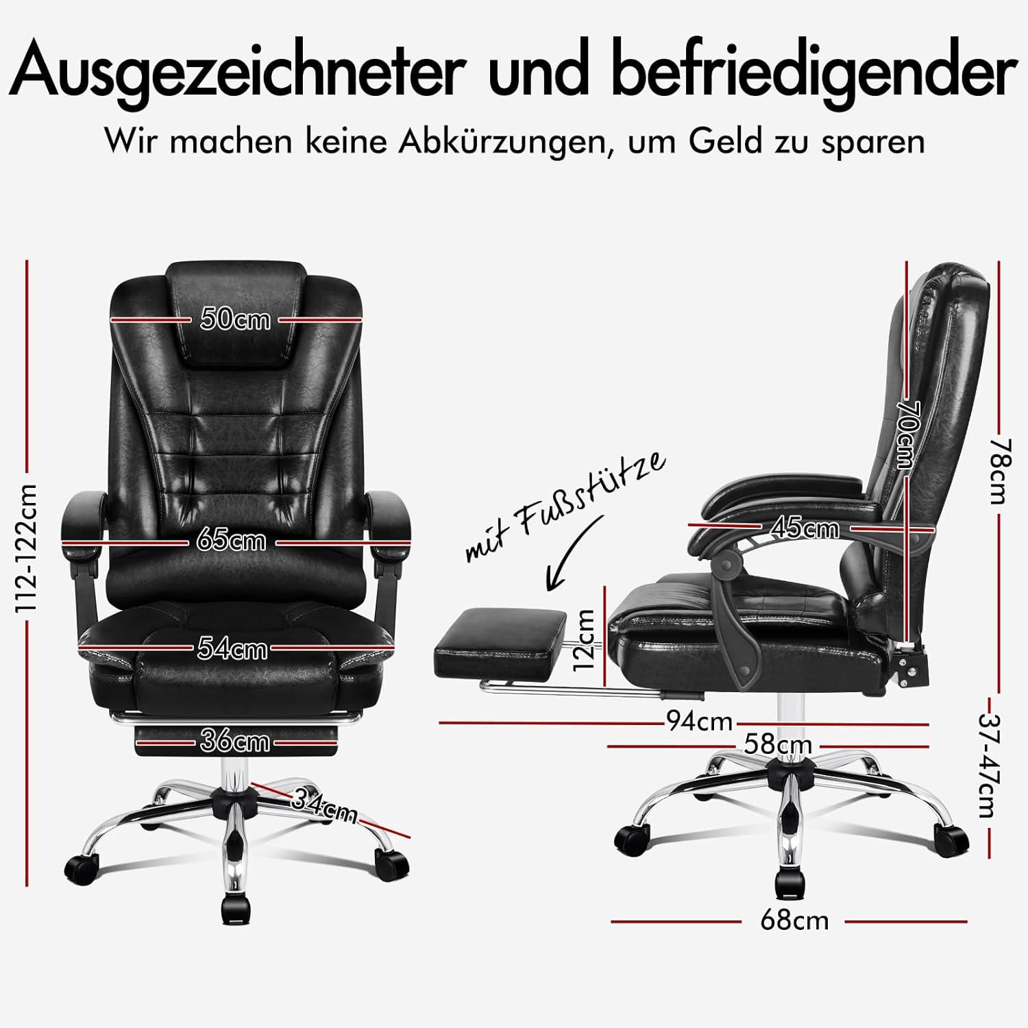 Ergonomischer Bürostuhl mit Massagefunktion und großer