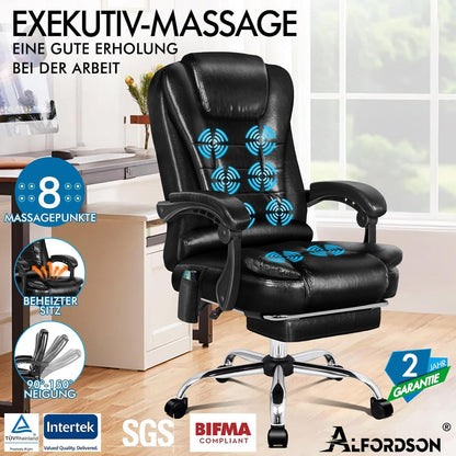 Ergonomischer Bürostuhl mit Massagefunktion und Lendenwirbelstütze