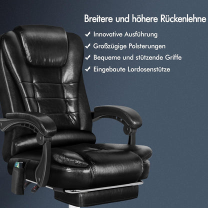 Ergonomischer Bürostuhl mit Massagefunktion und Lendenwirbelstütze
