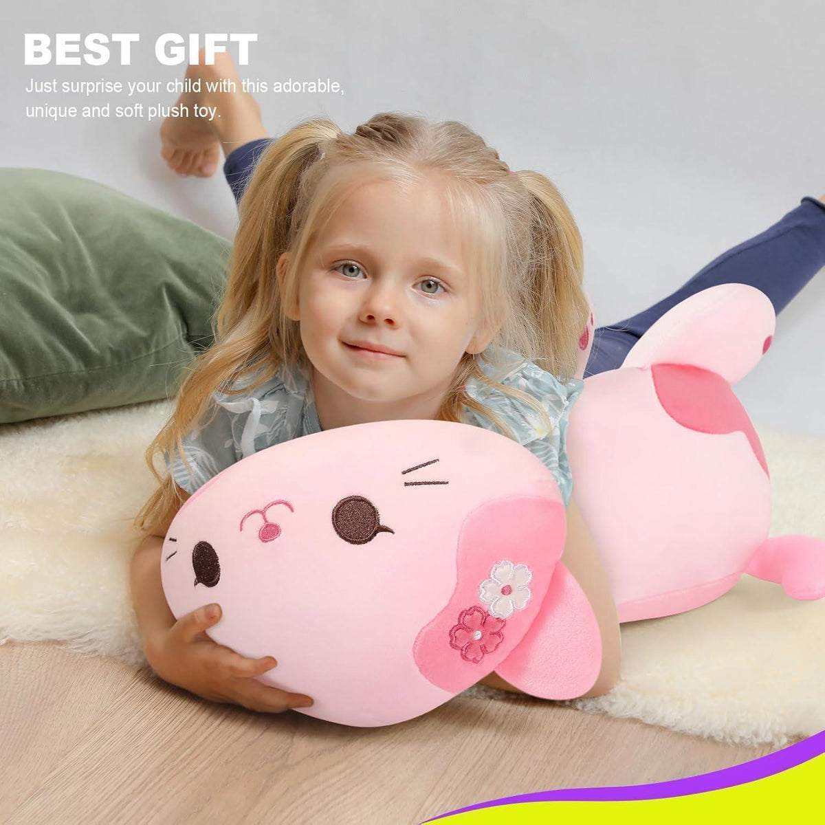 Kuscheltier Katze Plüschtier 50cm Rosa