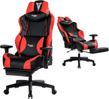 Ergonomischer Gaming-Stuhl mit Fußstütze und Lumbalkissen