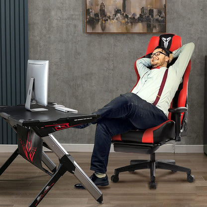 Gaming Stuhl 200kg Belastbarkeit mit Fußstütze, Ergonomischer PC