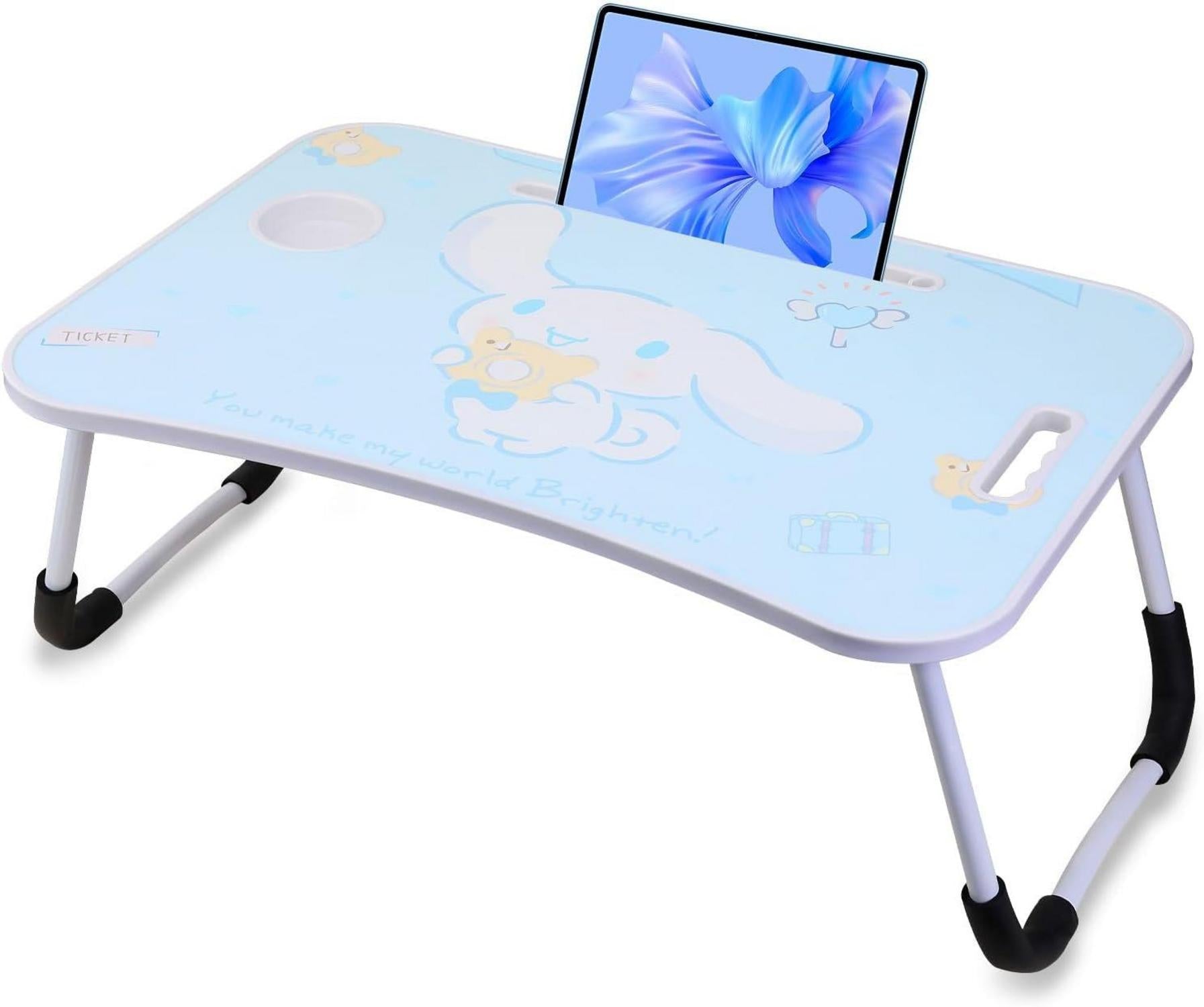 Laptop-Tisch Cartoon-Bilder Tragbar mit klappbaren Beinen Notebook-Ständer Blau Bear