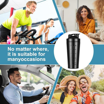 Edelstahl Protein Shaker 900ml mit Skala und Shaker Balls