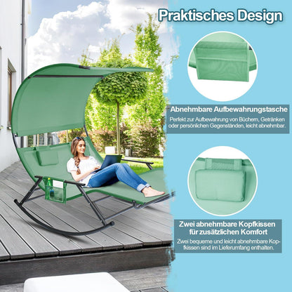 Doppelliege Outdoor Schaukelliege Sonnenliege 250 kg Sonnendach Farbwahl