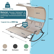 Doppelliege Outdoor bis 250 kg mit Sonnendach und Tasche