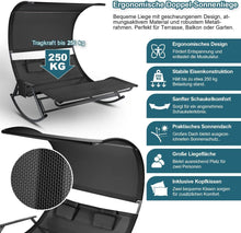 Doppelliege Outdoor Schaukelliege Sonnenliege 2 Personen Sonnendach