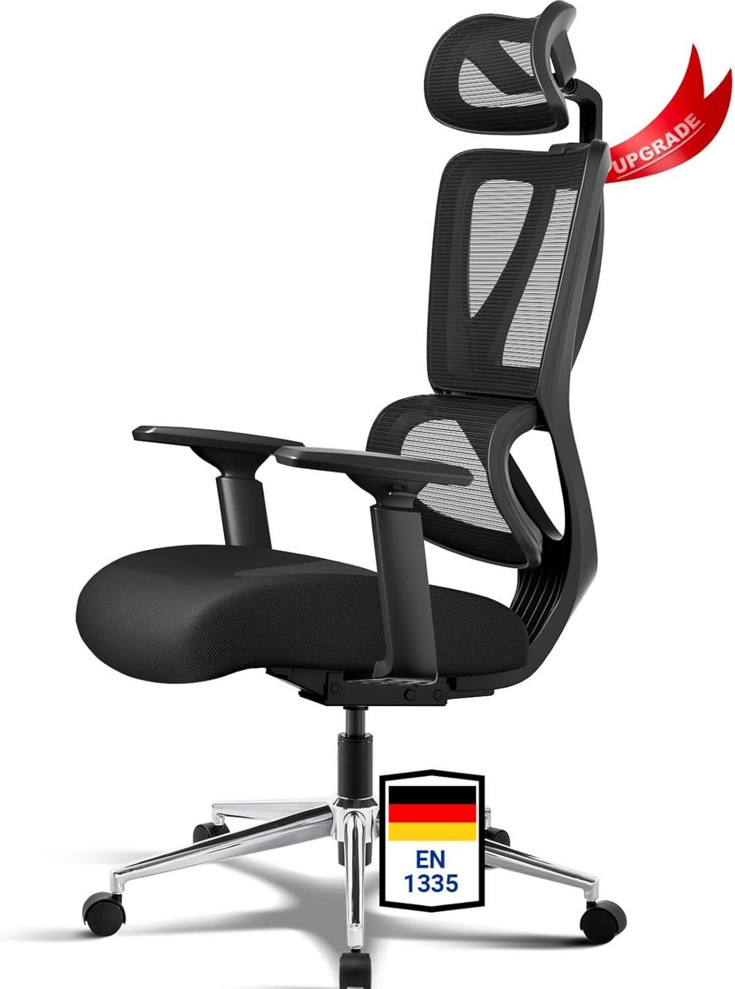 Ergonomischer Bürostuhl mit Dynamischer Lordosenstütze & Extra Breiter