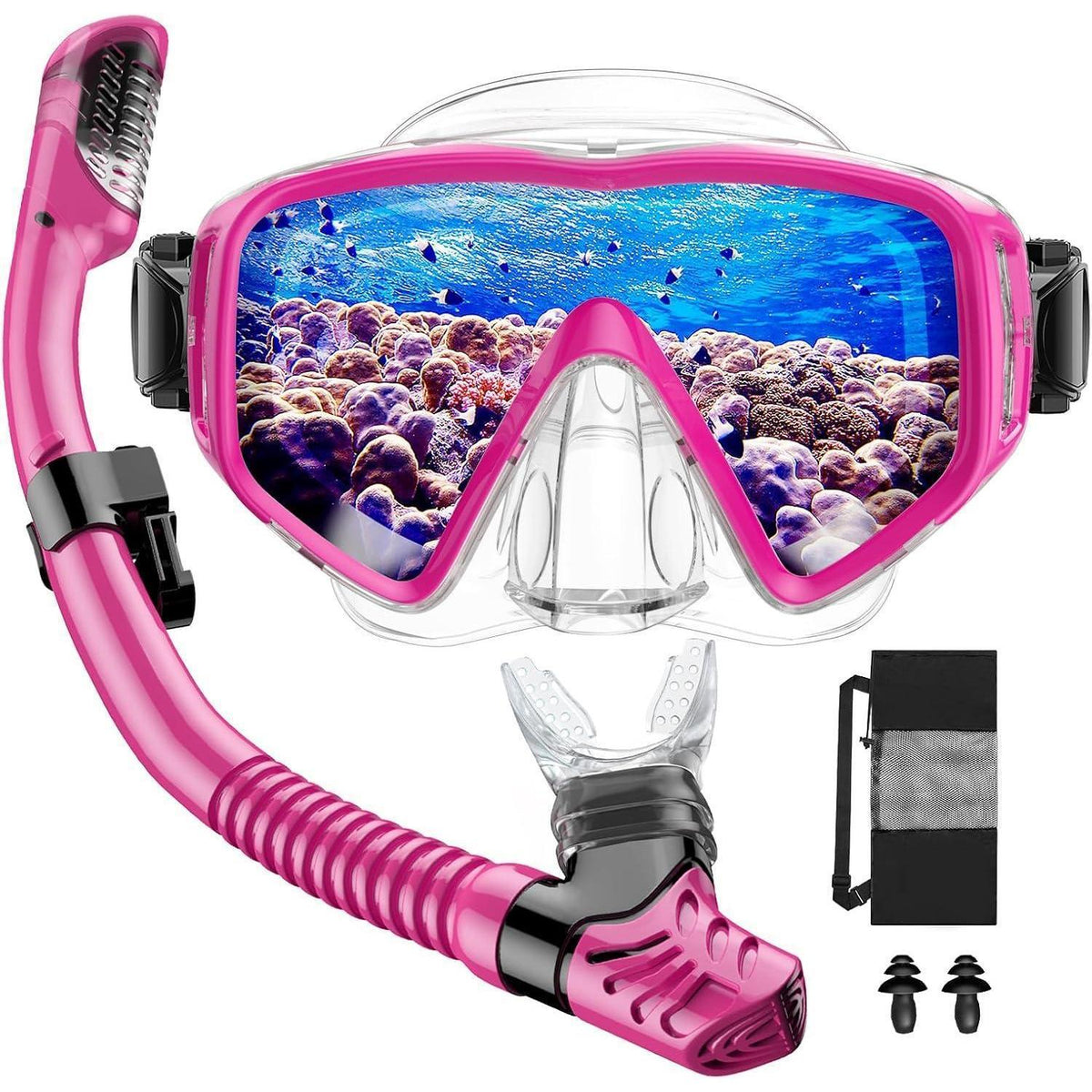Schnorchelset Erwachsene mit Dry Schnorchel und Tauchmaske