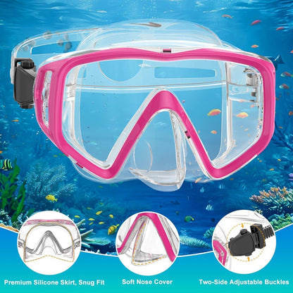 Schnorchelset Erwachsene mit Dry Schnorchel und Tauchmaske