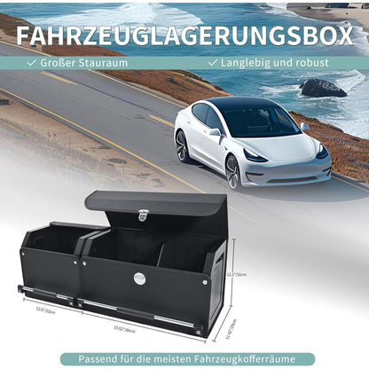 Auto Kofferraum Organizer mit Deckel – XXL Aufbewahrungsbox in Lederoptik