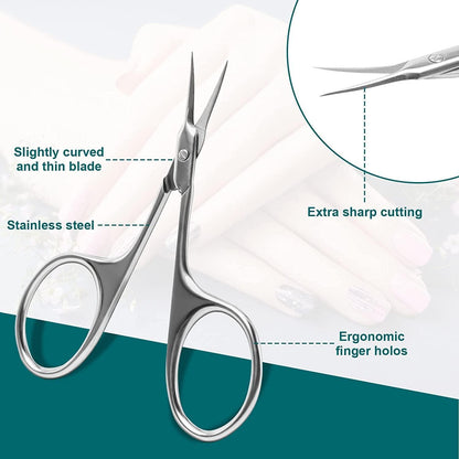 Professionelle Nagelhautschere Extra Fein mit Gebogener Spitze