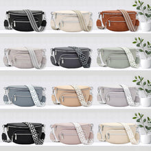Kleine beige Damen Bauchtasche Umhängetasche Gürteltasche