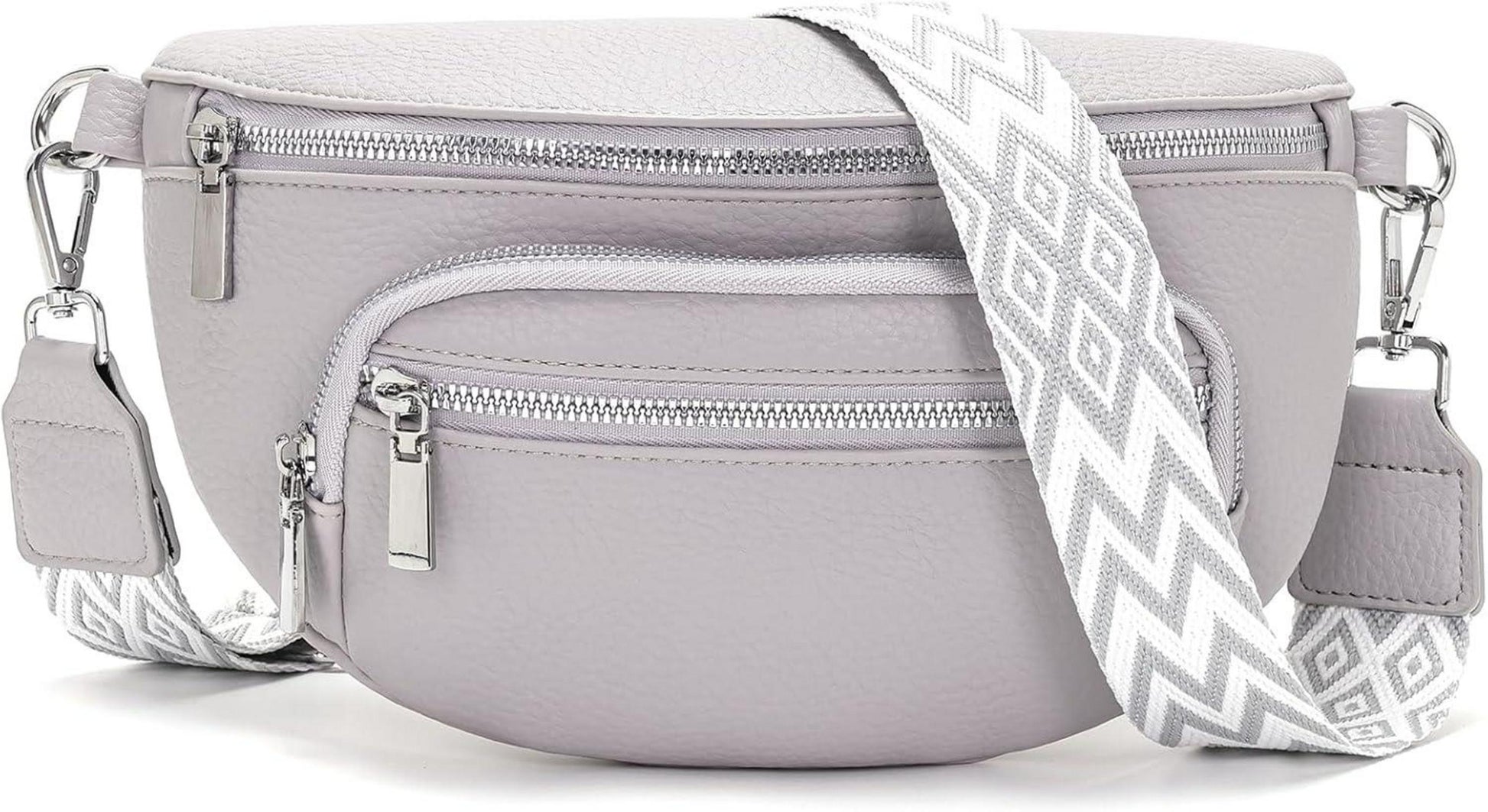 Kleine Bauchtasche Damen Beige Vegan Leder Umhängetasche Crossbody Bag