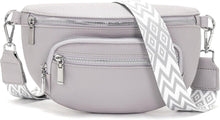 Kleine Bauchtasche Damen Beige Vegan Leder Umhängetasche Crossbody Bag