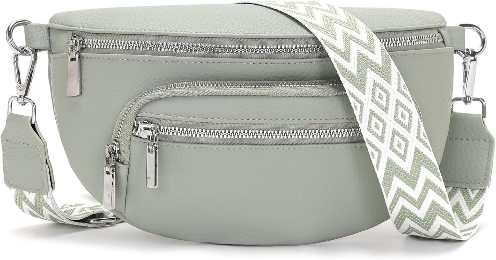 Kleine Umhängetasche Damen Beige Gürteltasche Vegan Leder