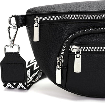 Sasrymnl Damen Bauchtasche Beige Umhängetasche Klein Gürteltasche Leder