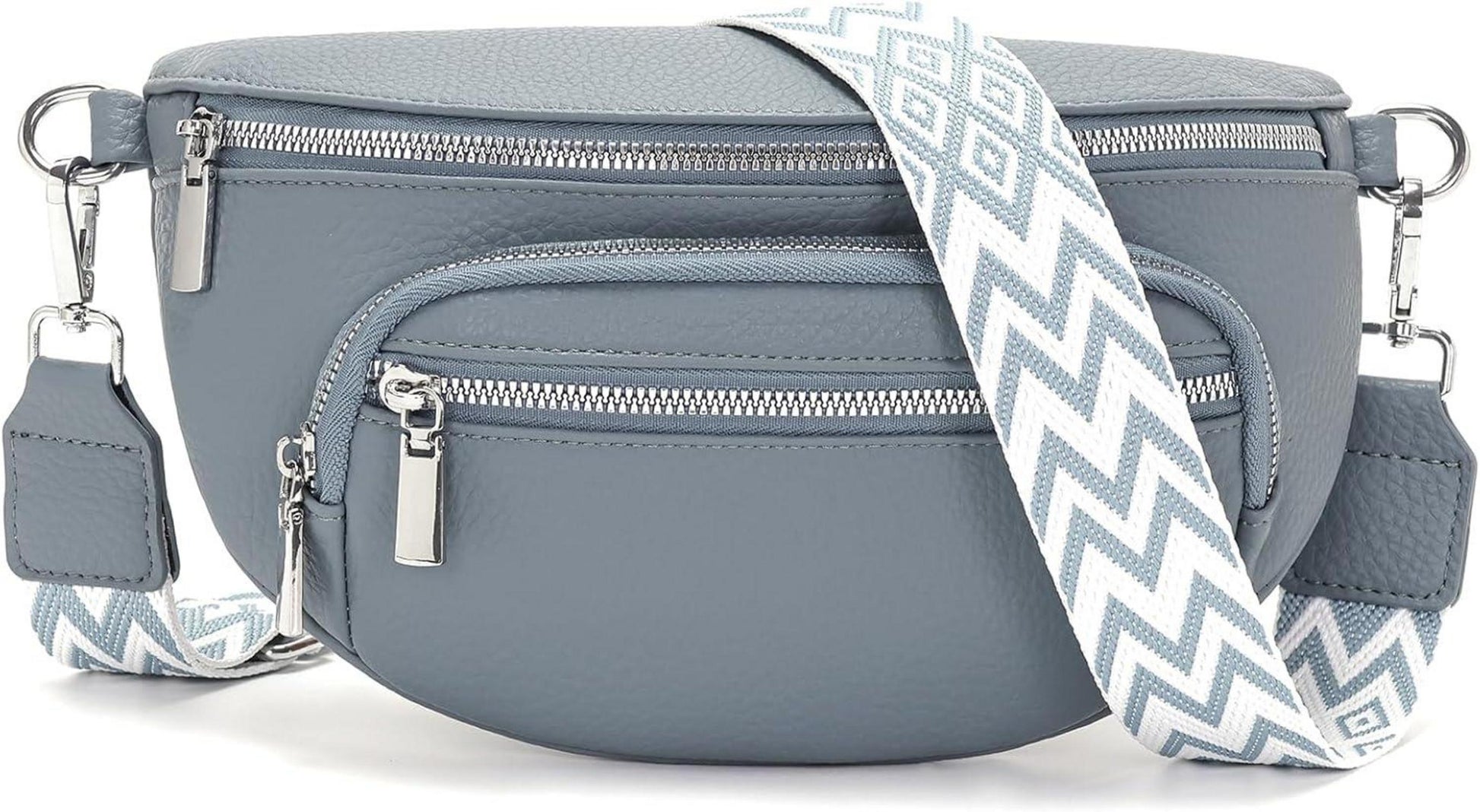 Kleine Damen Bauchtasche Beige Vegan Leder Crossbody Bag