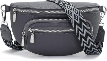 Kleine Damen Bauchtasche Vegan Leder Umhängetasche Crossbody Bag