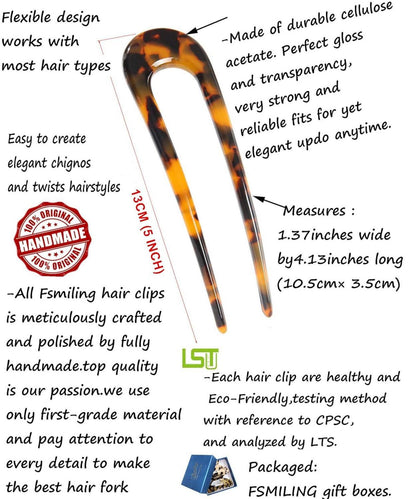 Französische Haarnadeln Set für Frauen - Twist Pin Chignon U-förmige Nadeln