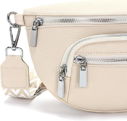 Damen Bauchtasche Umhängetasche Crossbody Bag Veganes Leder