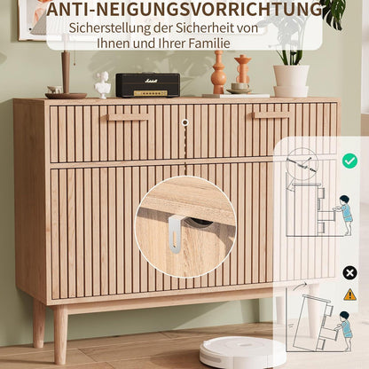 Holz Sideboard mit 2 Schubladen & 2 Türen – Küchenschrank & Anrichte