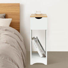 Weißer Nachttisch mit Schublade für Boxspringbett 20x35x60cm