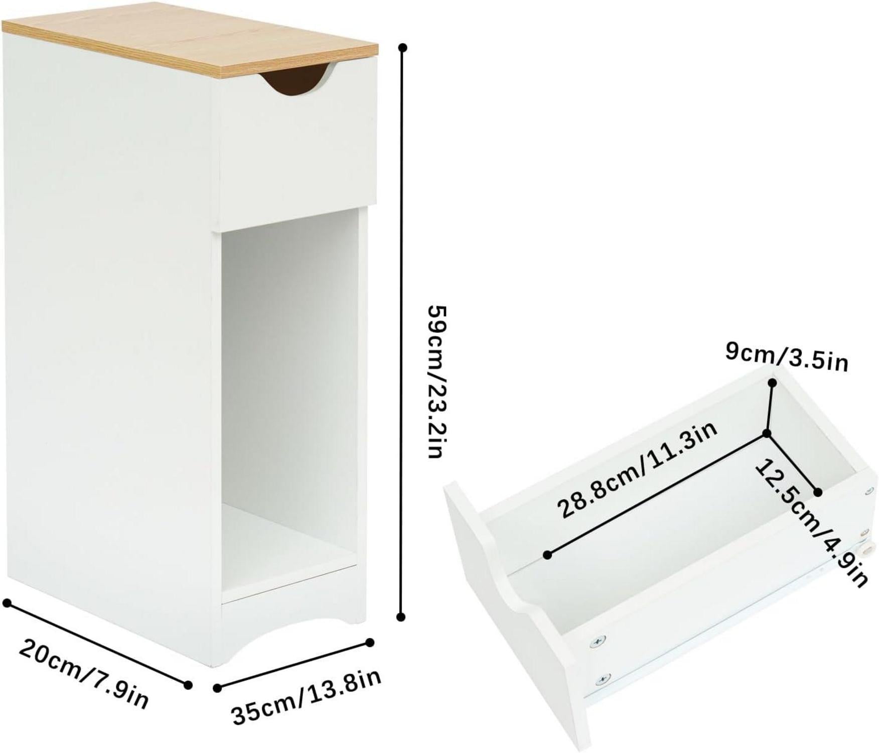 Nachttisch Weiß mit Schublade für Boxspringbett Kinderzimmer