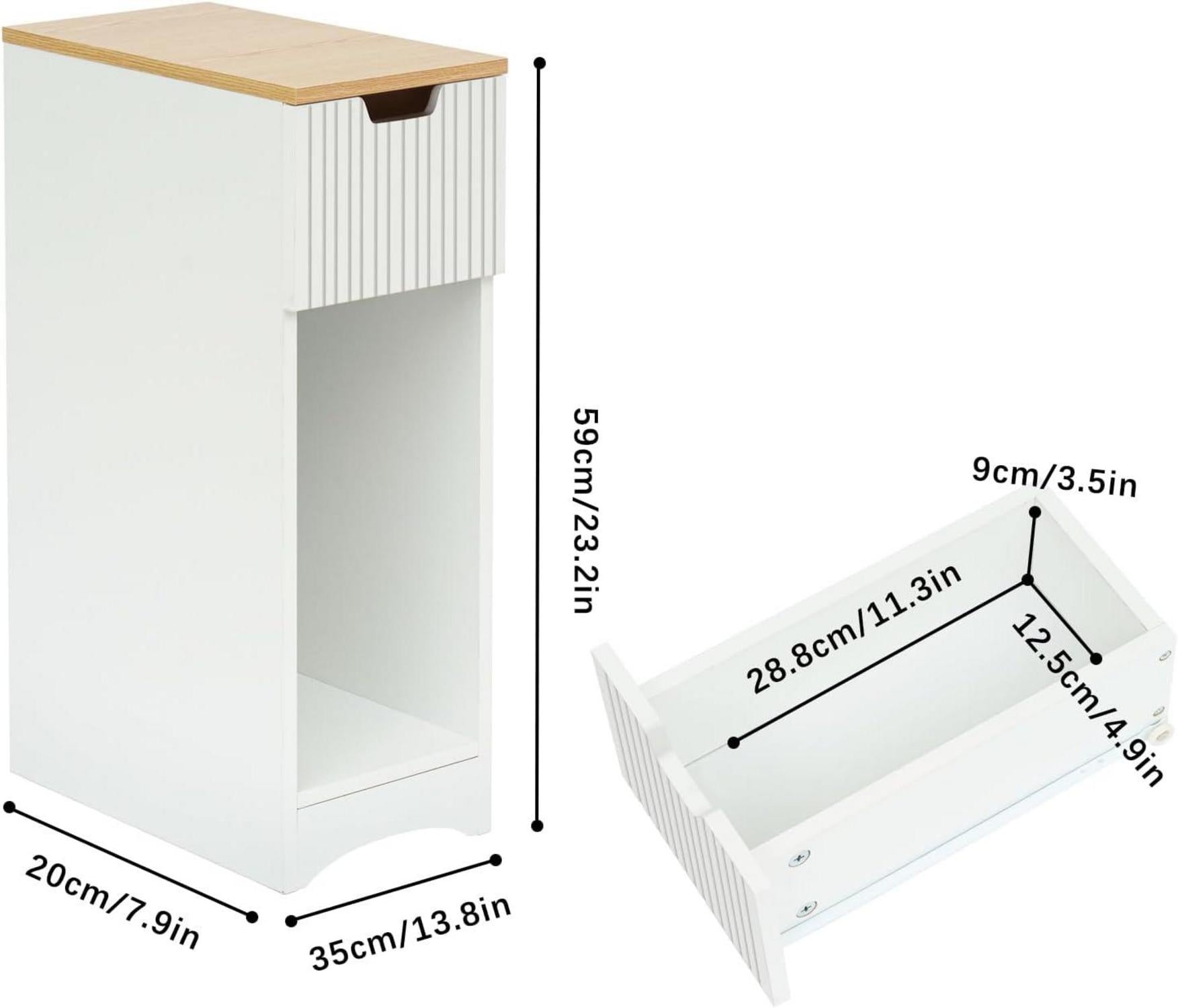 Weißer Nachttisch mit Schublade für Boxspringbett
