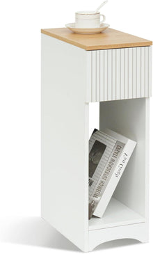 Weißer Nachttisch mit Schublade für Boxspringbett 20x35x60cm