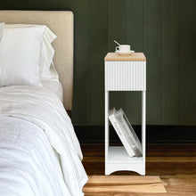 Weißer Nachttisch für Boxspringbett mit Schublade 20x35x60cm
