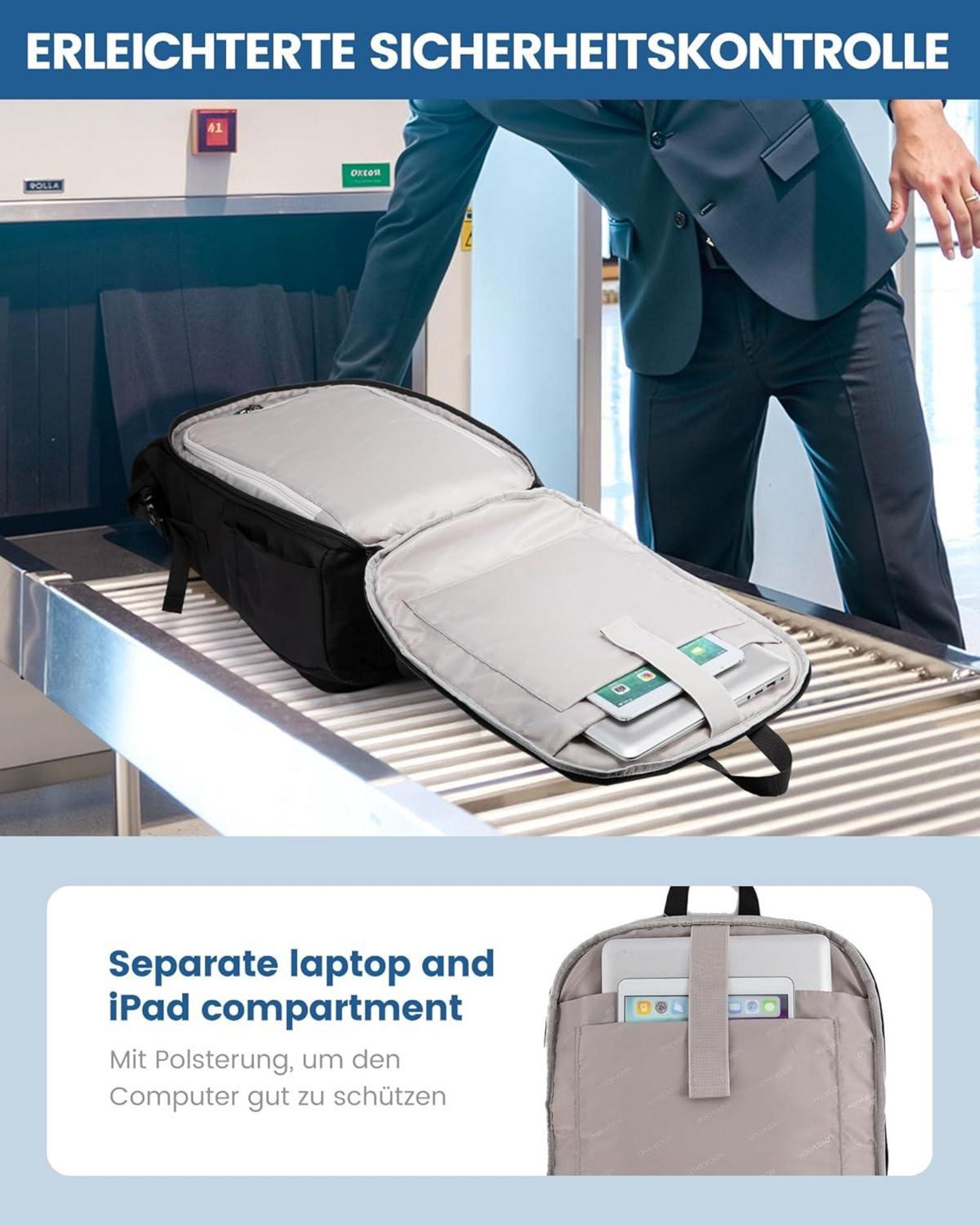 Rolltop Rucksack 15,6 Zoll Laptop Backpack Schwarz Wasserdicht