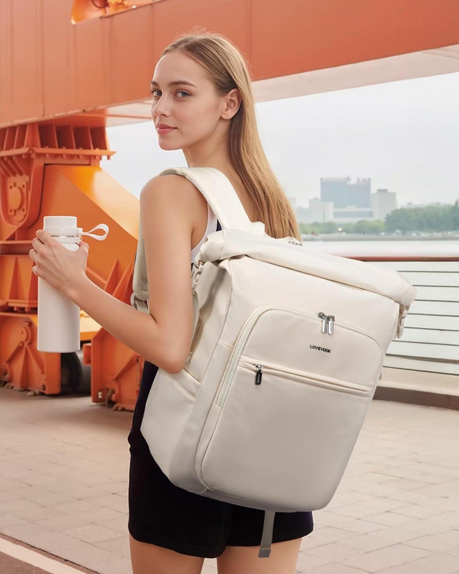 Rolltop Rucksack Damen Herren 17 Zoll Laptopfach Wasserdicht