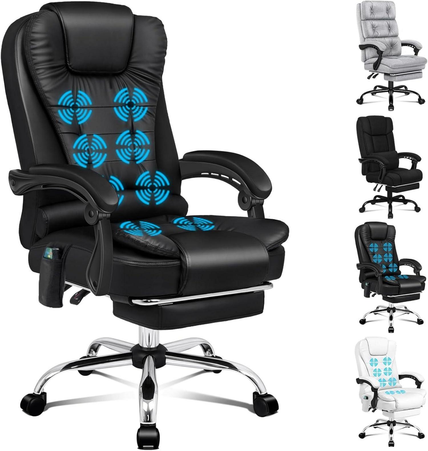 Ergonomischer Bürostuhl mit Wärmemassagefunktion und Leinenstoff