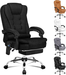 Ergonomischer Bürostuhl mit Wärmemassagefunktion und Leinenstoff