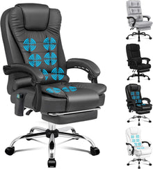 Ergonomischer Bürostuhl mit Wärmemassagefunktion & Leinenstoff