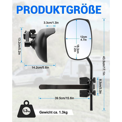 SUPAREE Wohnwagen Spiegel Set | Konvex, Regenabweiser, Universal