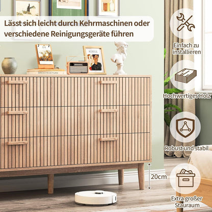 Kommode mit 6 Schubladen – Holzschrank für Schlafzimmer & Wohnzimmer