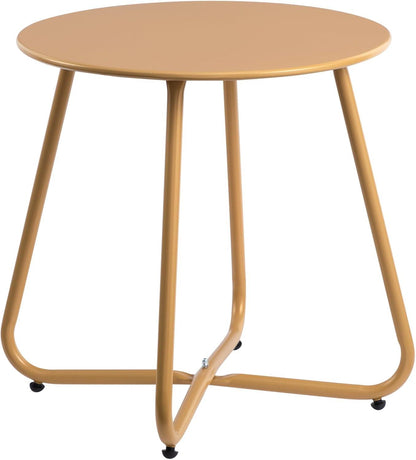 Beistelltisch Outdoor Balkontisch Rund Gold H43 cm T43 cm
