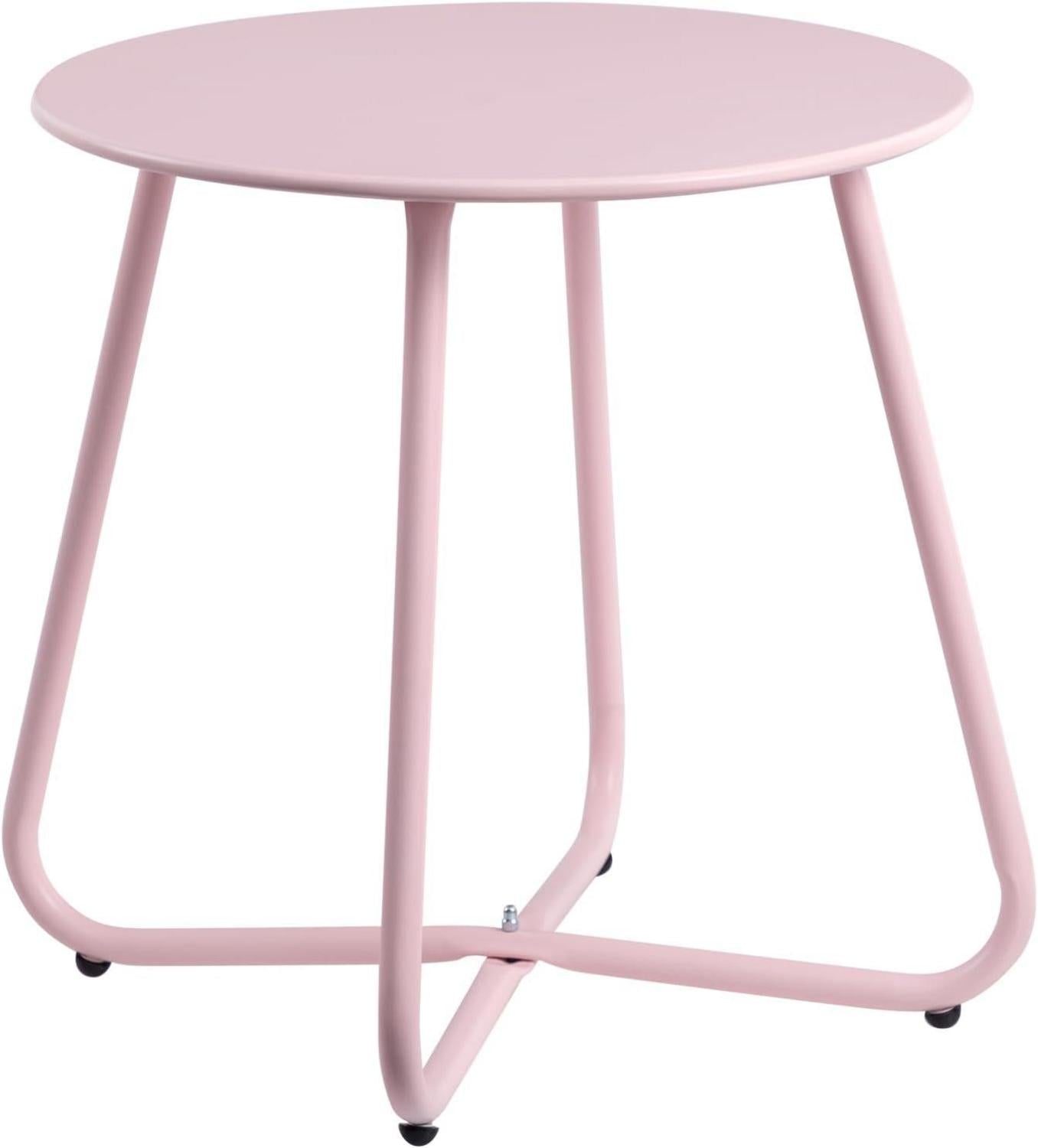 Beistelltisch Outdoor Balkontisch 43x43cm, Rosa Metall Patio Terrasse