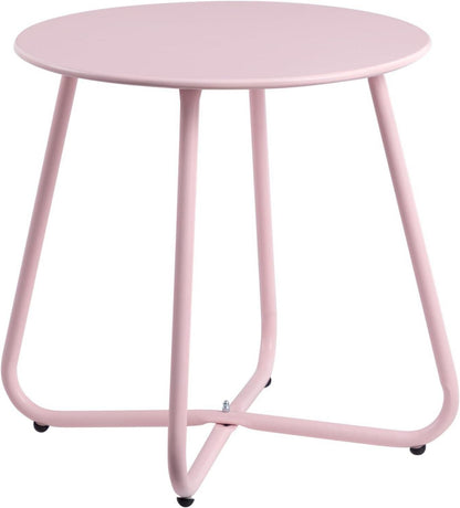 Beistelltisch Outdoor Balkontisch 43x43cm, Rosa Metall Patio Terrasse