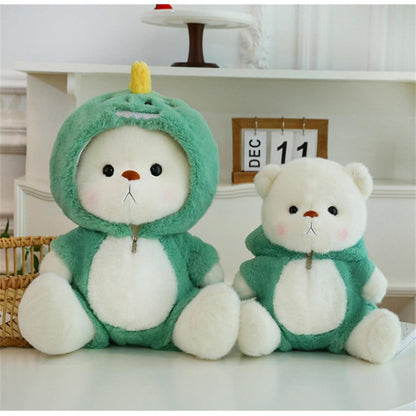 Teddybär mit Kapuze, 35 cm Blau – Weiches Kuscheltier für Kinder